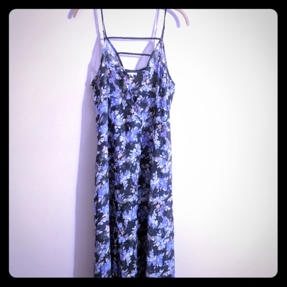 Free people purple floral sheer maxi dress